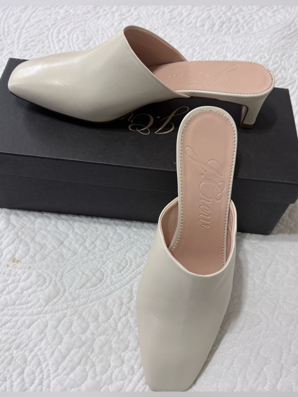 J. Crew Cream glove Leather Mule